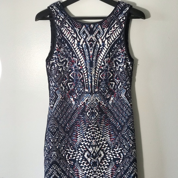 Patterned Round Neck Straight Summer Chic Dress S - Picture 1 of 6